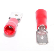 Papuci electrici izolati tata rosii 6,3mm, set pereche mama-tata cu izolatie rosie pentru conexiuni sigure