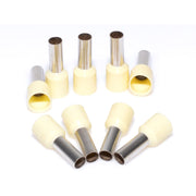 pin terminal cablu E10-12 crem, sectiune 10mm², lungime pin 12mm, set 100 bucati cu izolatie plastic