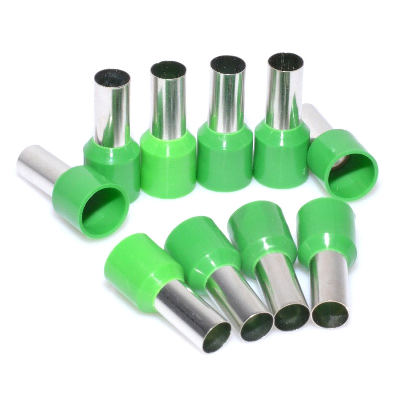Pin terminal izolat verde 16mm² lungime 12mm, set 100 bucati pentru cabluri litate