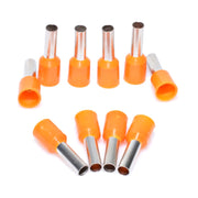 Pini terminali izolati portocalii 4mm2, lungime pin 9mm, set 100 bucati pentru cabluri litate