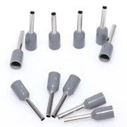 Pini terminali izolati gri 0,75mm2, lungime pin 8mm, set 100 bucati pentru instalatii electrice