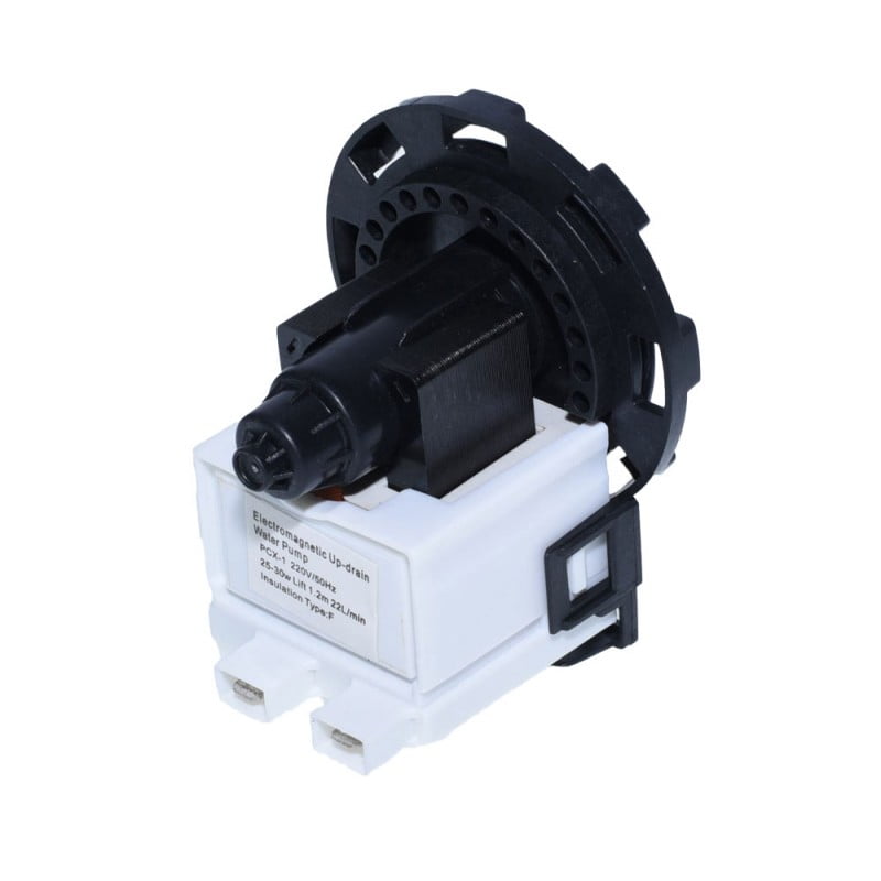 Pompa de evacuare 220V 22L/min, vedere lateral-spate cu eticheta tehnica si conectori electrici