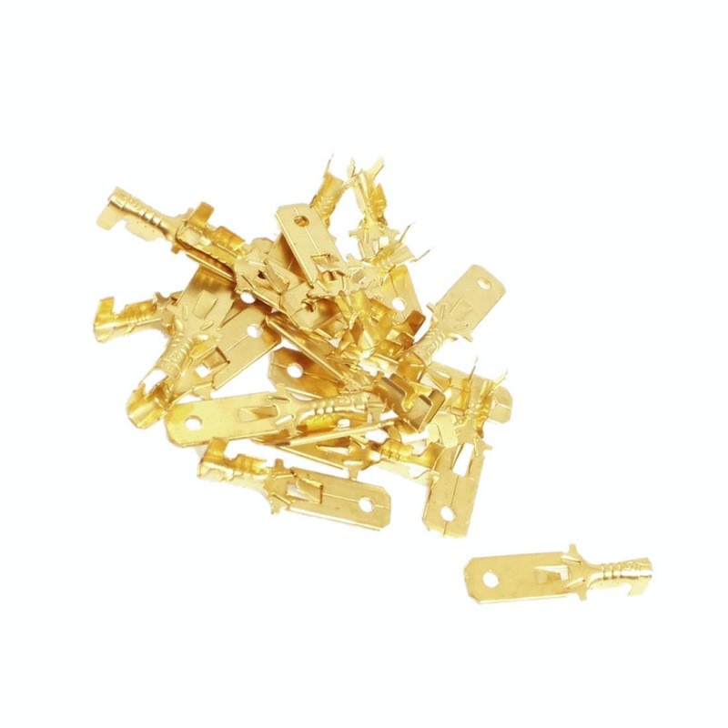 Papuci electrici tata 6.3mm, gramada de conectori auriti din set