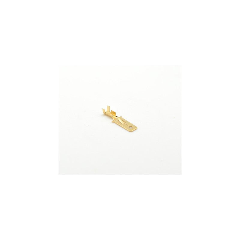 Conector tata 6.3mm aurit, detaliu lateral cu sistem de prindere