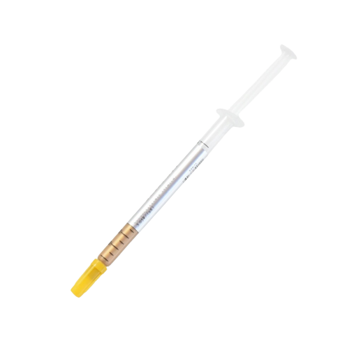 Seringa dozatoare pasta termica gold 1g, profil lateral, conductivitate 3,05 W/(mK)