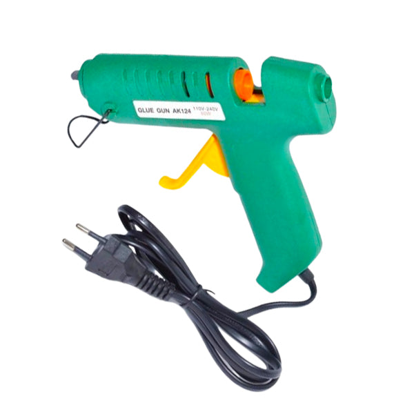 Pistol electric lipit silicon 11mm, putere 60W-100W, 220V, verde cu suport metalic rabatabil si cablu alimentare
