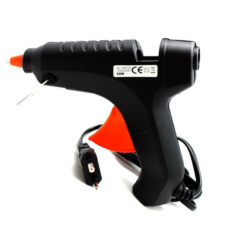 Pistol de lipit cu bara silicon 11mm, putere 60W, maner ergonomic anti-alunecare, negru cu portocaliu