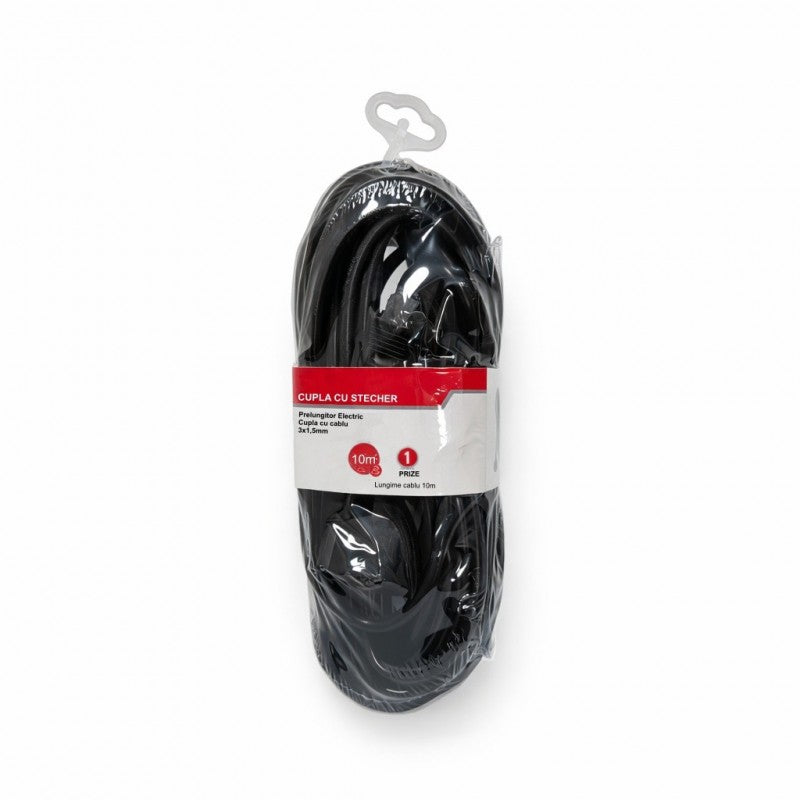 Prelungitor electric ambalat, cablu 10m, sectiune 3x1.5mm², 1 priza Schuko