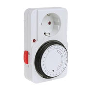 Priza programabila mecanica cu timer 24h, 16A, 3680W max, cadran rotativ pentru setare intervale de 15 minute