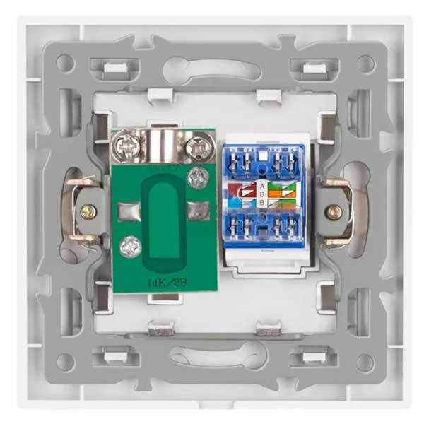 Mecanism interior priza TV si RJ45 Cat6, soclu cu borne de conectare pentru cablu UTP