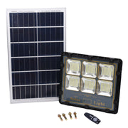 Proiector LED solar 300W IP66 cu panou fotovoltaic monocristalin, acumulatori LifePO4 si telecomanda, kit complet exterior