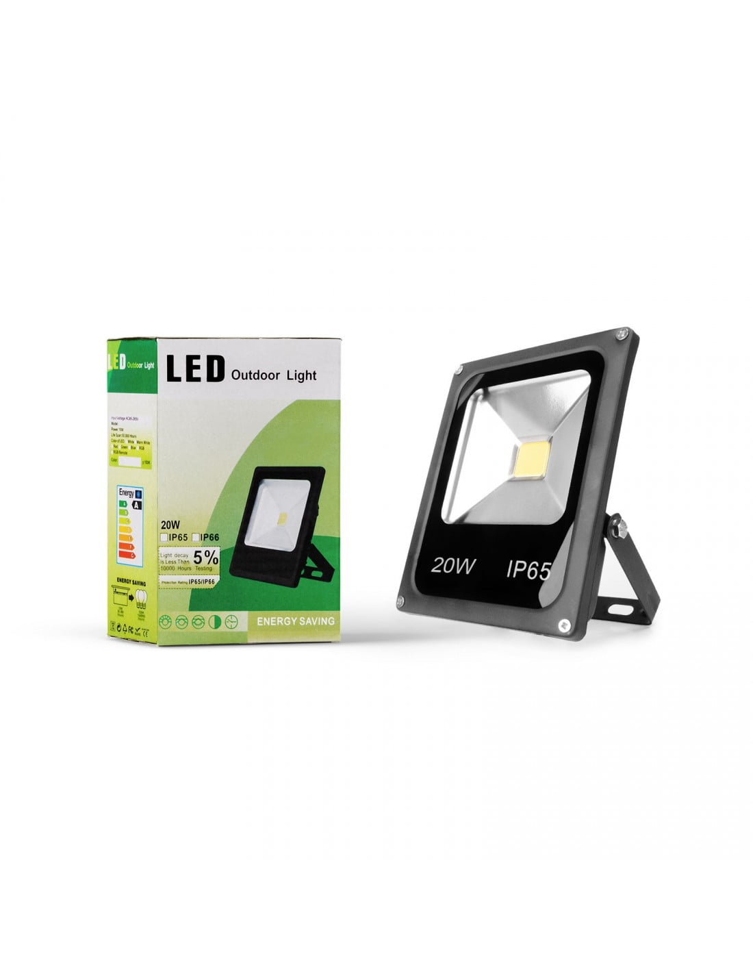 Proiector LED slim 20W IP65 alaturi de cutia de ambalaj originala