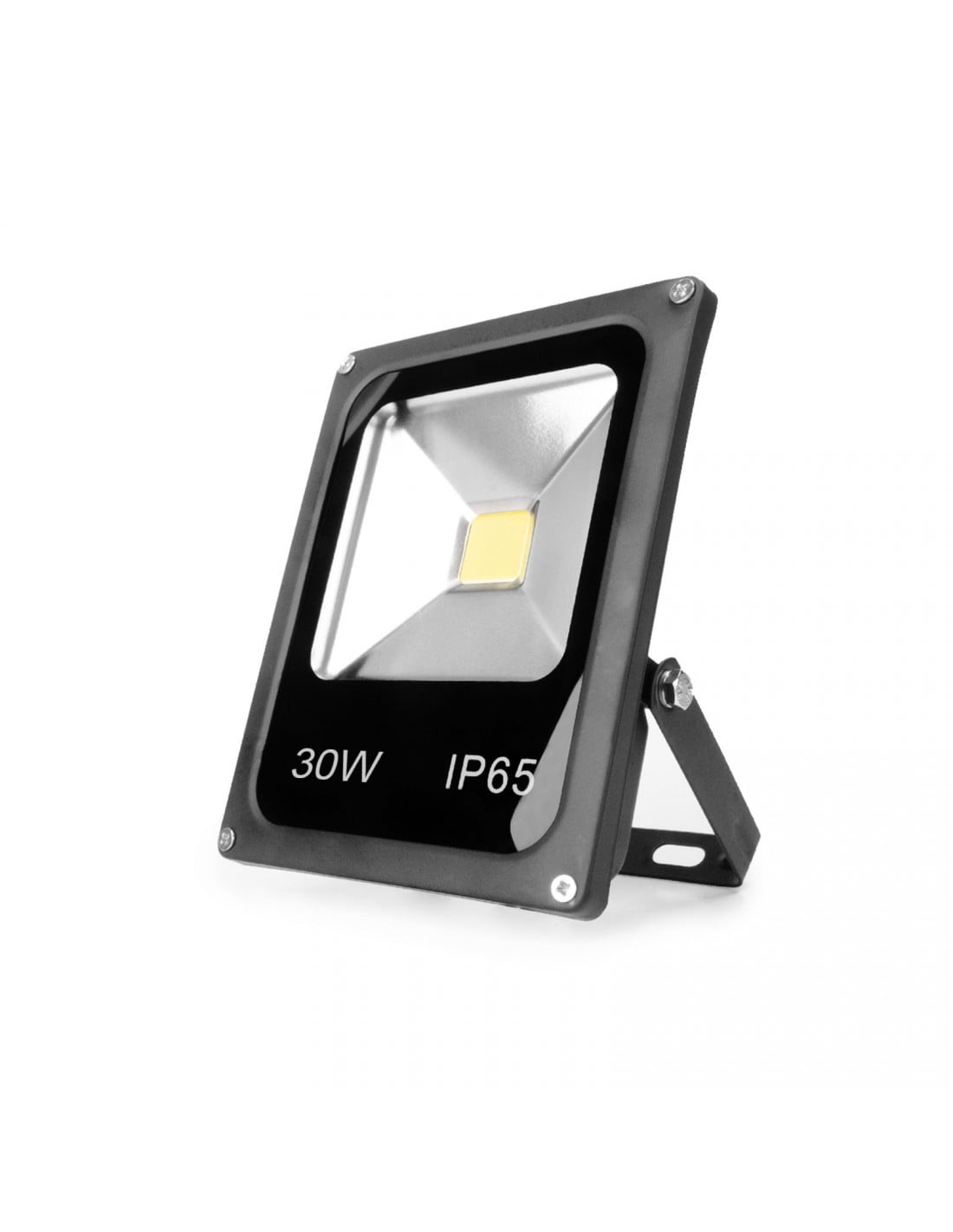 Proiector LED slim 30W IP65 cu chip COB, carcasa aluminiu gri, suport reglabil, pentru exterior