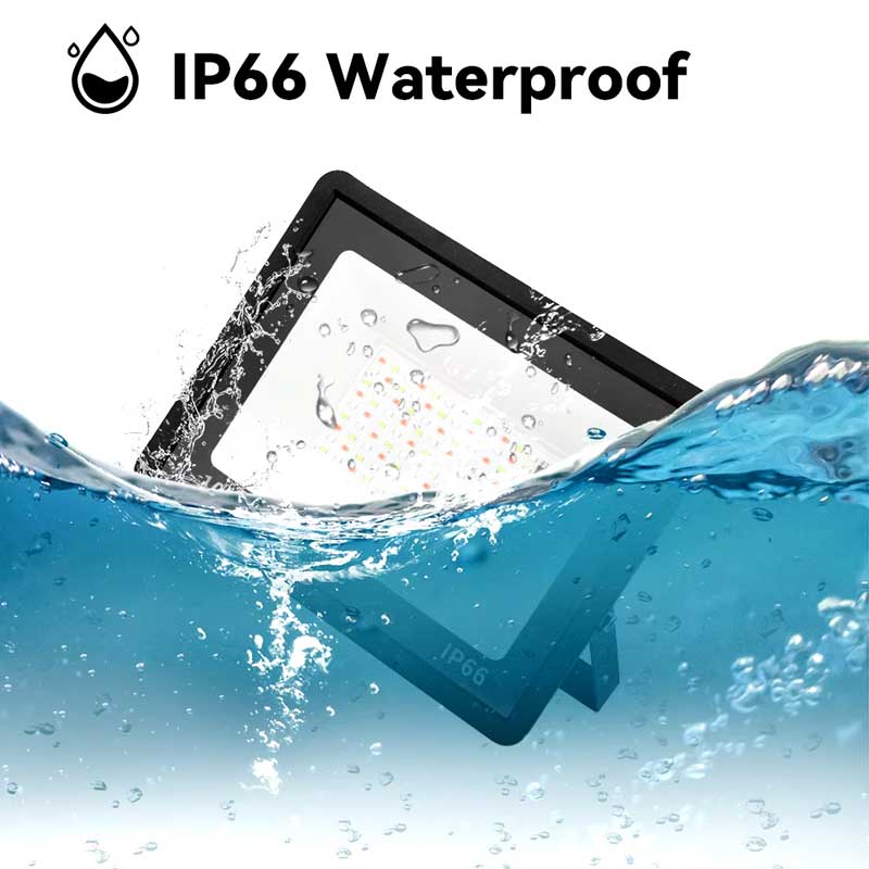 Proiector LED RGB rezistent la apa, protectie IP66 certificata pentru exterior