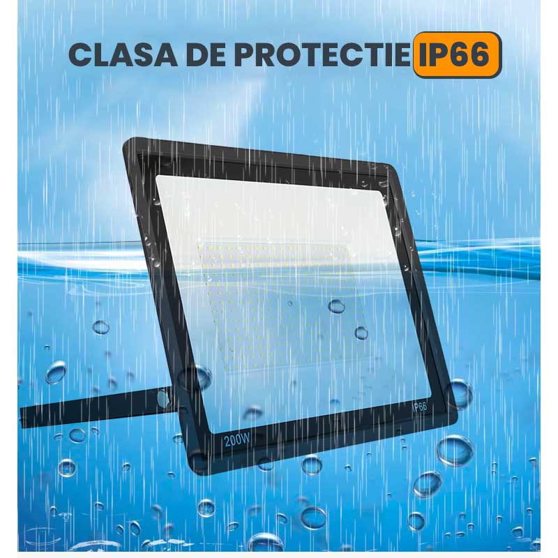Proiector LED exterior cu protectie IP66 rezistent la apa si intemperii