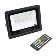 Proiector LED RGBCW 60W cu telecomanda inclusa, carcasa neagra, control Bluetooth, IP66