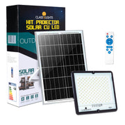 Proiector solar LED 100W IP67 cu panou solar, telecomanda si kit complet pentru exterior