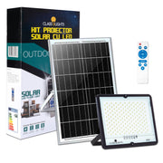 Proiector solar LED 200W IP67 cu panou monocristalin, telecomanda si acumulator LiFePO4, kit complet exterior