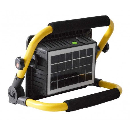 Proiector de lucru portabil 50W cu panou solar integrat pe spate pentru incarcare autonoma