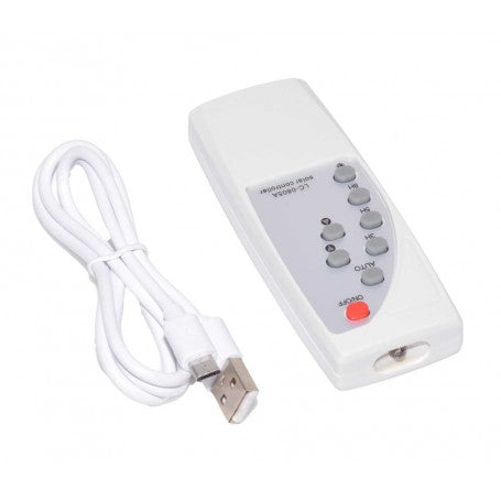 Telecomanda si cablu micro-USB incluse pentru proiector solar portabil 50W