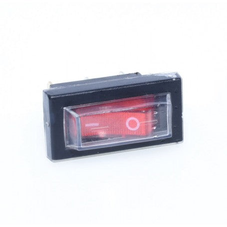 Buton IRS ingust cu protectie montata, indicator luminos rosu aprins, compatibil ON-OFF