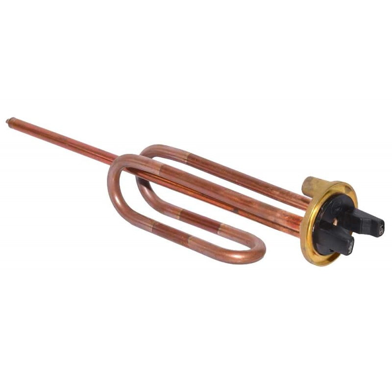 Rezistenta boiler 2000W cu elemente indoite din cupru si flansa de montaj, conectori electrici cu picioare scurte