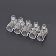 Set 5 reglete electrice tip pahar transparente, 500V, gaura 4mm, conexiune rapida cu surub