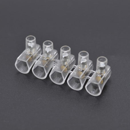 Set 5 reglete electrice tip pahar transparente, 500V, gaura 4mm, conexiune rapida cu surub