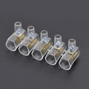 Set 5 reglete electrice tip pahar 500V 2,5mm, izolatie transparenta, contact alama cu surub de fixare