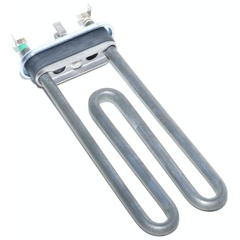Rezistenta masina de spalat 1700W, vedere din fata cu flansa, orificiu senzor si terminale electrice vizibile