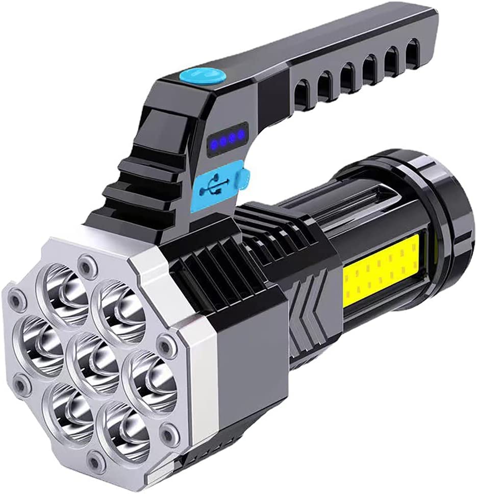 Lanterna LED portabila reincarcabila USB, 9 LED-uri, baterie 2400mAh, panou COB lateral, maner ergonomic