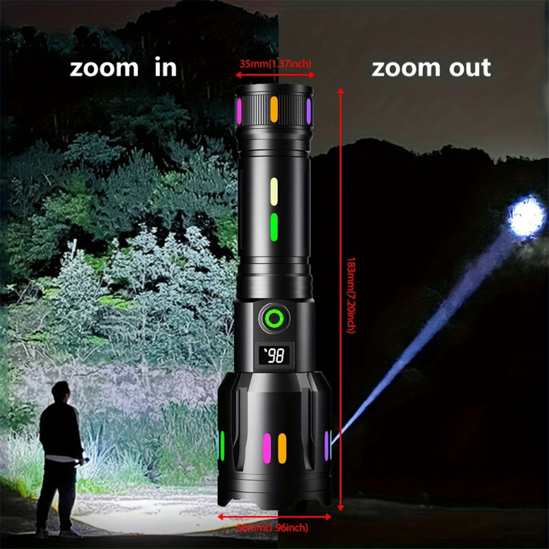 Lanterna LED zoom telescopic 183mm lungime, fascicol concentrat pe distanta lunga in exterior nocturn