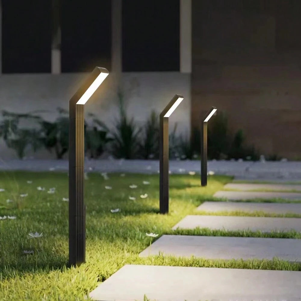 Lampa solara LED gradina IP65, stalp modular cu lumina calda, iluminat alee exterioara pe gazon