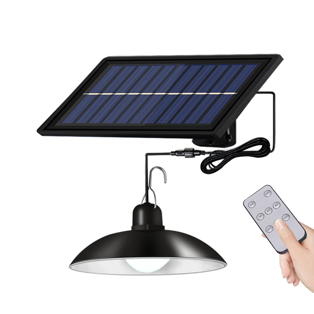 Lampa solara suspendata tip candelabru IP65 cu panou separat si telecomanda, corp 180mm