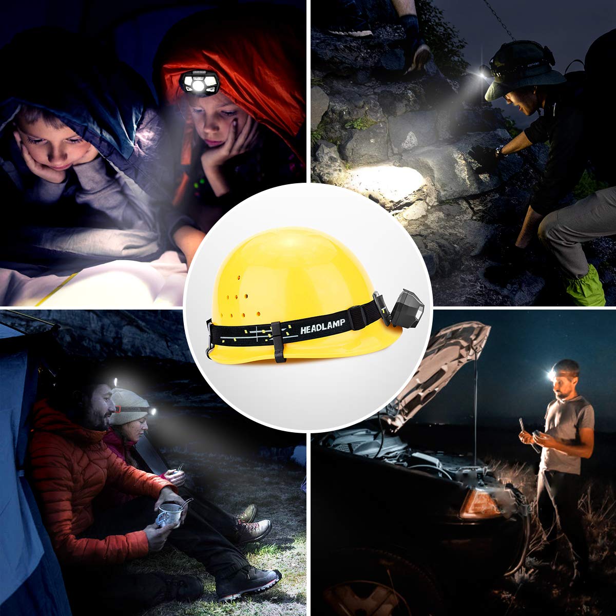 Lanterna frontala utilizata la camping, escalada, pescuit nocturn si reparatii auto