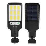 Lampa solara stradala COB cu senzor PIR si panou solar integrat, montaj pe perete, acumulator 1200mAh
