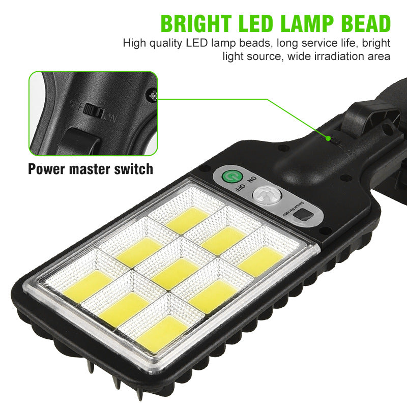 Lampa solara stradala COB - chipuri LED de inalta densitate si intrerupator principal de alimentare