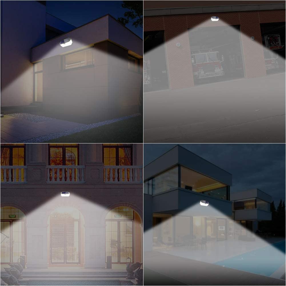 Lampa solara de perete cu unghi de iluminare 270 grade, raza extinsa de detectie miscare