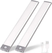 Bara LED cu senzor de miscare si incarcare USB, fixare magnetica, set 2 bucati, lumina alba