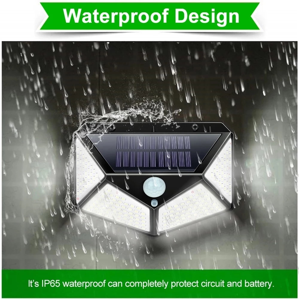 Lampa solara de exterior cu panou solar integrat, design impermeabil IP65, protectie circuite si baterie