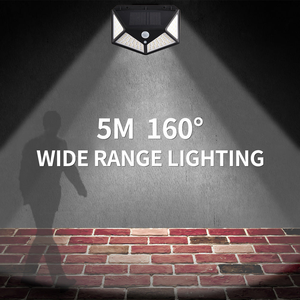 Lampa solara cu senzor de miscare, acoperire wide-angle 160 grade si detectie miscare pana la 5 metri