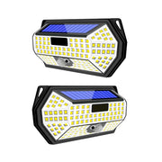 Set 2 lampi solare 148 LED cu senzor de miscare, IP65, montaj exterior pe perete