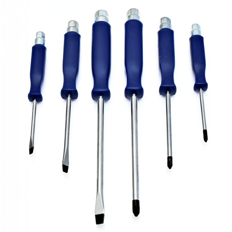 Set surubelnite mecanice 6 piese asezate paralel, dimensiuni gradate, manere albastre din plastic dur