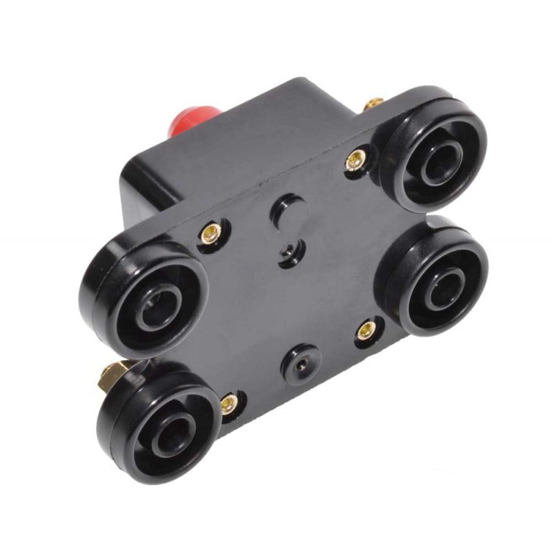 Siguranta de circuit 150A, vedere din spate cu gauri de montaj si capace de protectie plastic