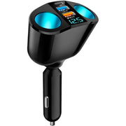 Spliter bricheta auto 120W cu 2 prize 12V/24V, 2 USB si 1 Type-C, display LED tensiune baterie