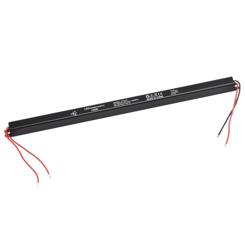 Sursa alimentare ultra slim 24V 120W 5A, carcasa aluminiu neagra subtire, IP20, pentru benzi LED interior