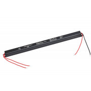 Sursa alimentare ultra slim 72W 24V 3A IP20, carcasa neagra din aluminiu cu fire de conectare rosii si negre