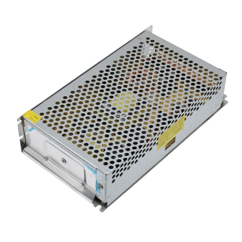 Sursa alimentare 150W 12.5A, vedere de sus cu carcasa metalica perforata si suporti de montaj