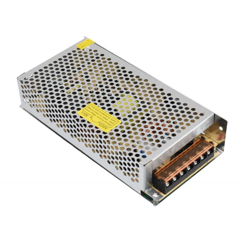 Sursa alimentare slim 150W 12V DC, carcasa metalica perforata, borne de conectare, pentru benzi LED