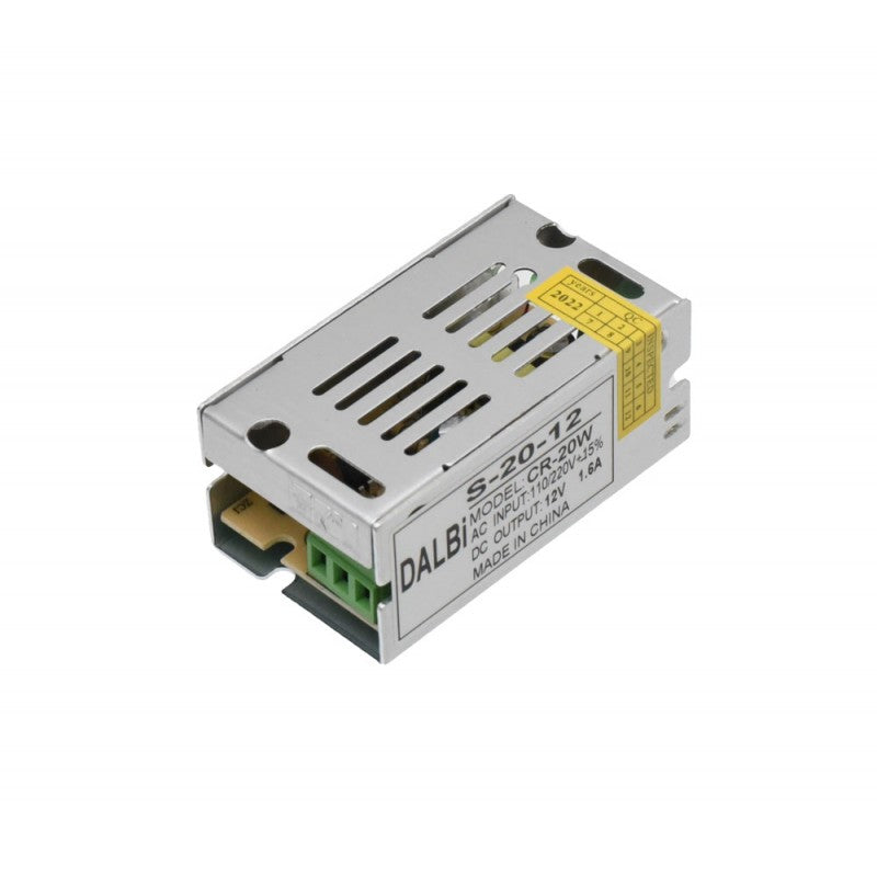 Sursa alimentare 12V 20W 1.6A, eticheta specificatii tehnice vizibila, carcasa metalica